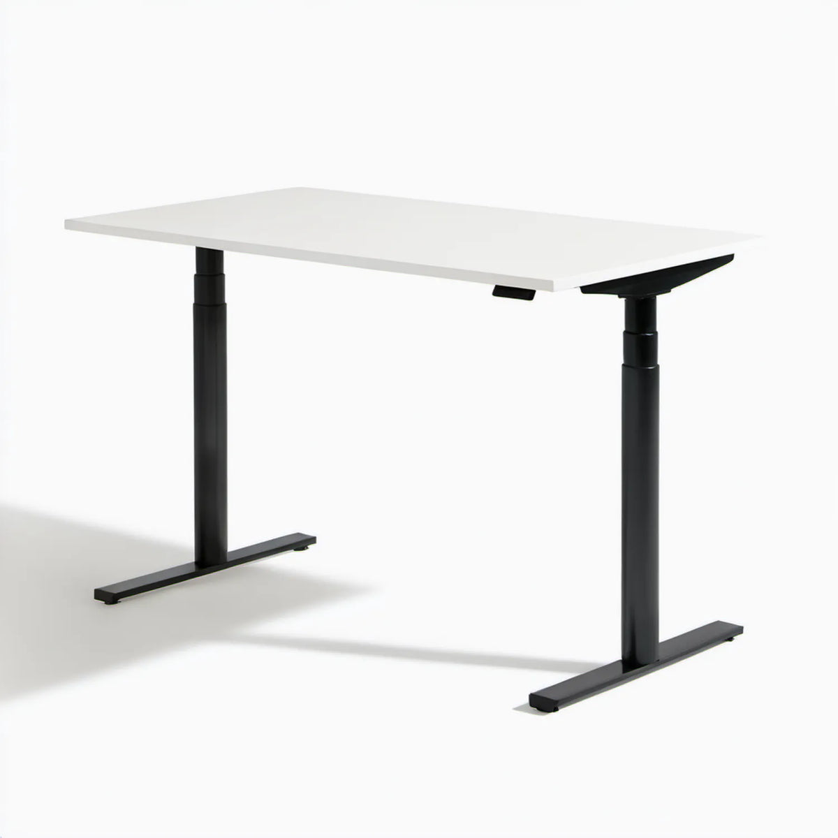 Elektrycznie regulowane biurko prostokątne 120 x 60 cm, biało-czarne