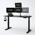 Elektrycznie regulowany stół 160 x 80 cm z uchwytem na 4 monitory, czarny